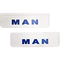 2 guardabarros de goma resistente para camión- remolque- 60 x 18 cm- color blanco y azul
